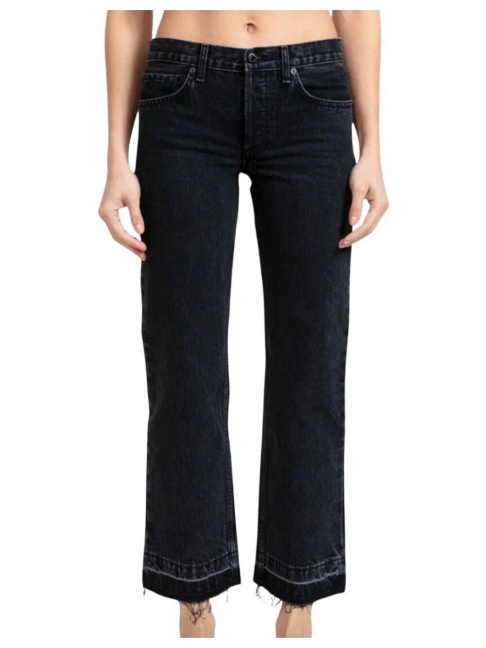 ASKK NY Stone Black Japanese Denim Straight Jeans Size 31